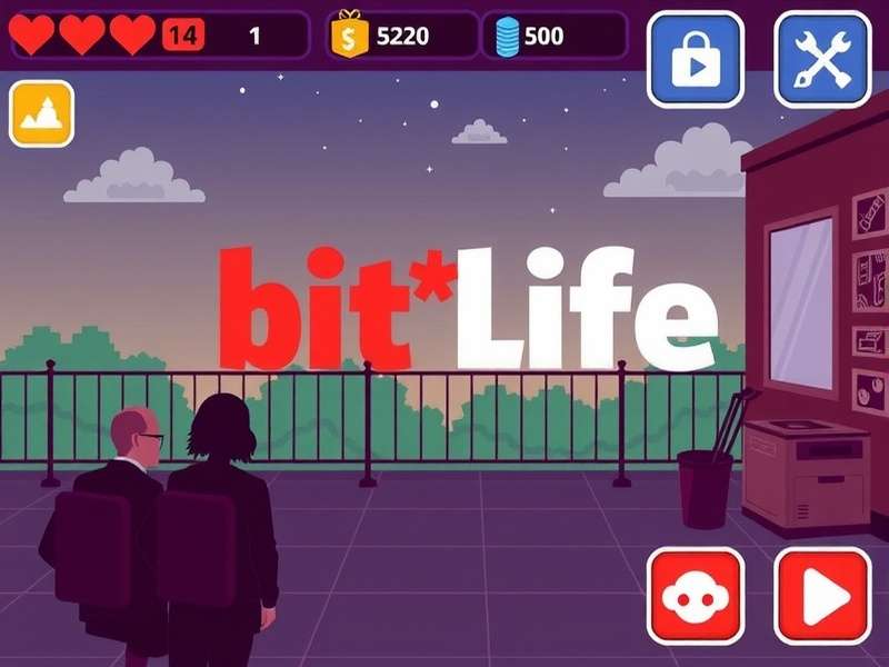 BitLife game interface showing multiple life choices and statistics
