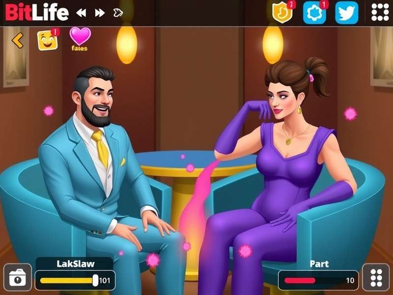 BitLife gameplay screen showing life choices and statistics