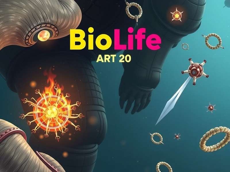 BitLife biological system visualization showing DNA strands and health indicators