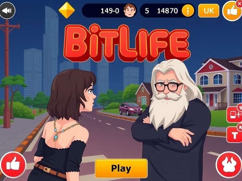 BitLife gameplay interface showing life choices and statistics