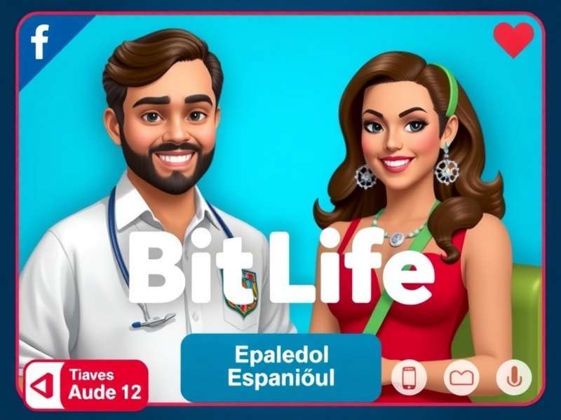 BitLife gameplay interface showing Spanish language options