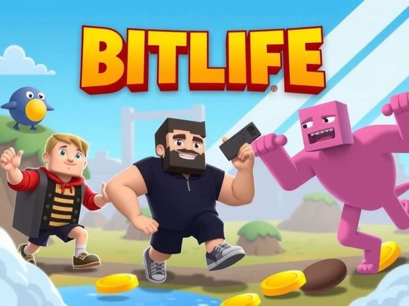 A person playing a life simulation game on a smartphone and laptop, representing BitLife gameplay