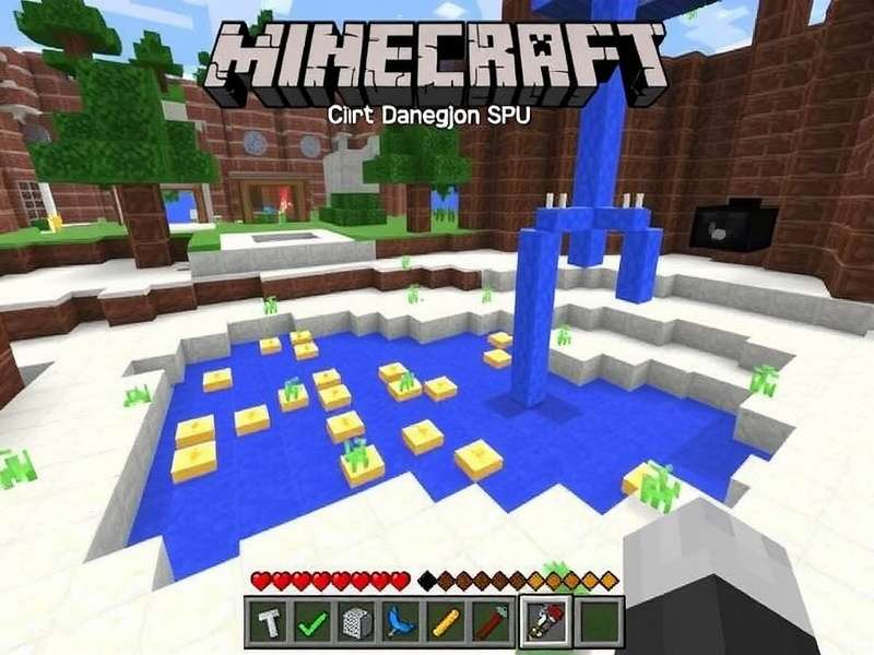 BitLife and Minecraft mod fusion gameplay screenshot showing life simulation elements in blocky world