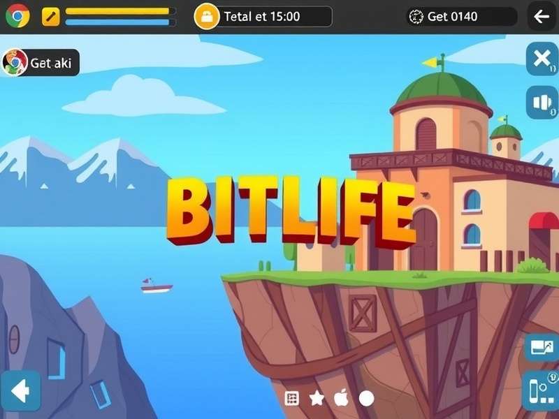 Bitlife gameplay interface showing character stats and life choices on Chrome browser