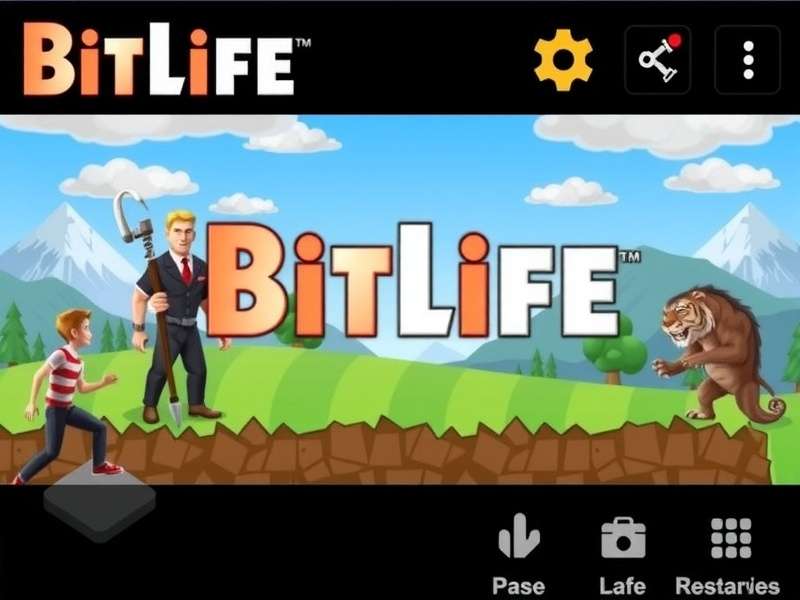 BitLife gameplay screenshot showing life simulator interface with character stats, career choices, and activities