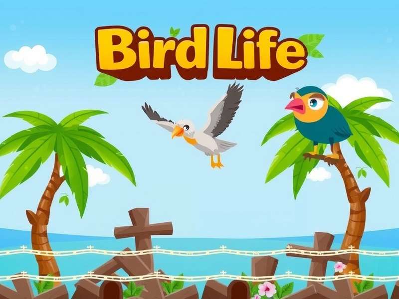 Colorful BitLife birds sitting on a branch in the Bird Life simulator