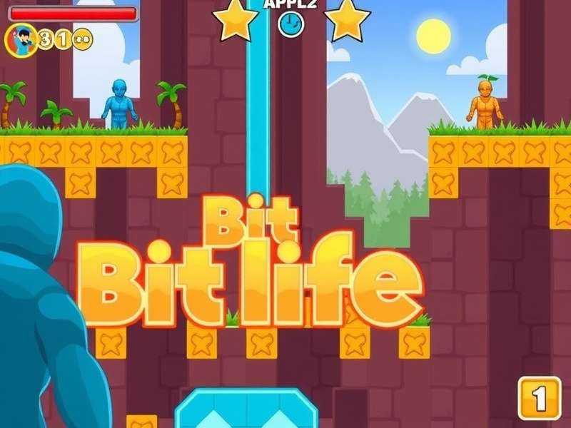 Bit Life Online game simulation scene with character choices and life stats